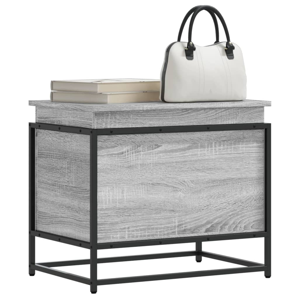 VIDAXL -Speicherbox mit Deckel 60x40x51,5 cm verarbeitetes Holzgrau Sonoma