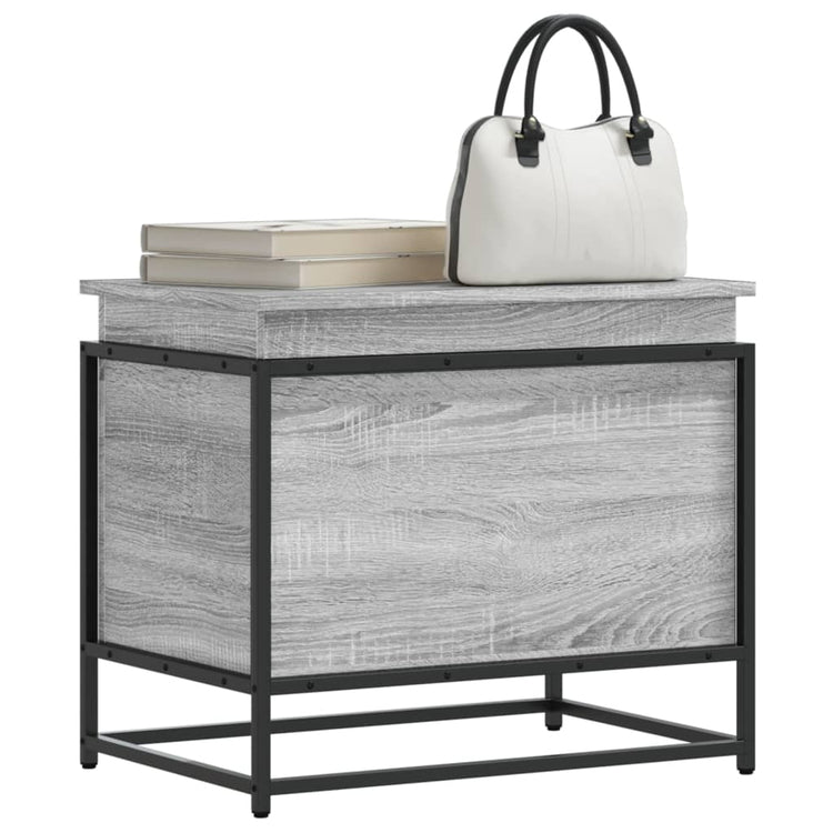 VIDAXL -Speicherbox mit Deckel 60x40x51,5 cm verarbeitetes Holzgrau Sonoma