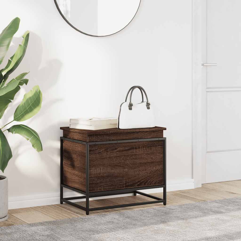 VIDAXL -Speicherbox mit Deckel 60x40x51,5 cm verarbeiteter Holzbraune -Eiche