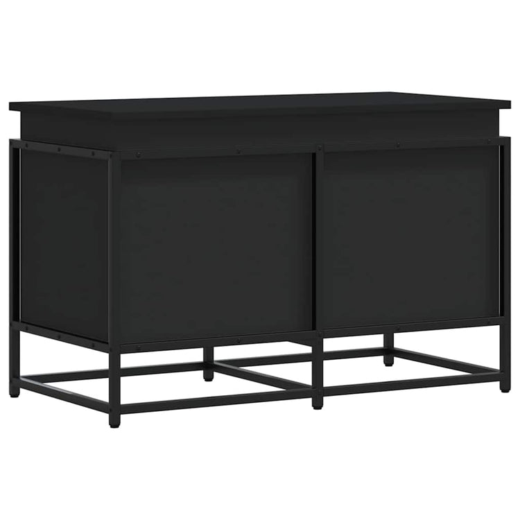 VIDAXL -Speicherbox mit Deckel 80x40x51,5 cm verarbeitetes Holz schwarz