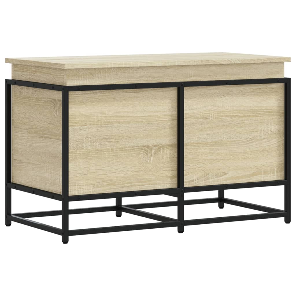 VIDAXL -Speicherbox mit Deckel 80x40x51.5 cm verarbeitetes Holz Sonoma Eiche