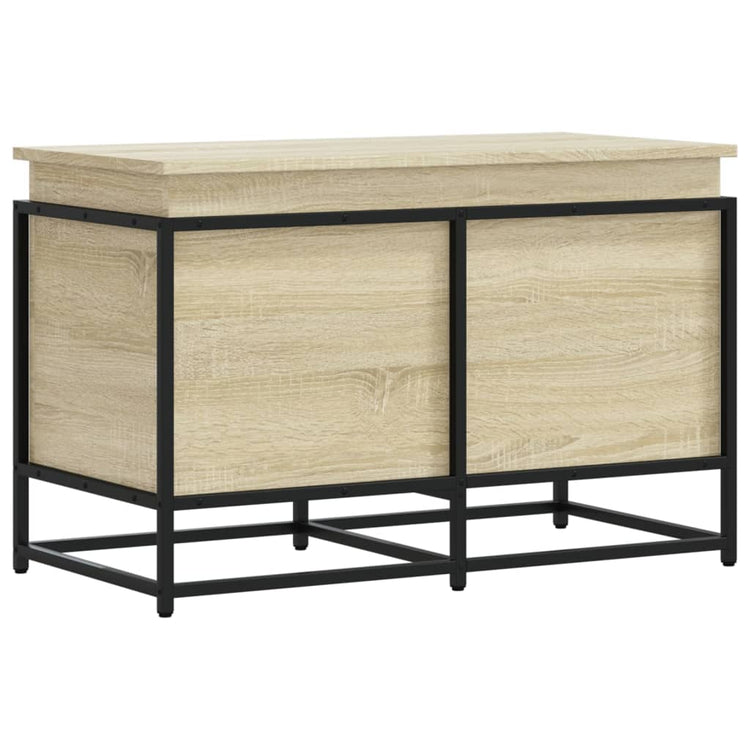 VIDAXL -Speicherbox mit Deckel 80x40x51.5 cm verarbeitetes Holz Sonoma Eiche