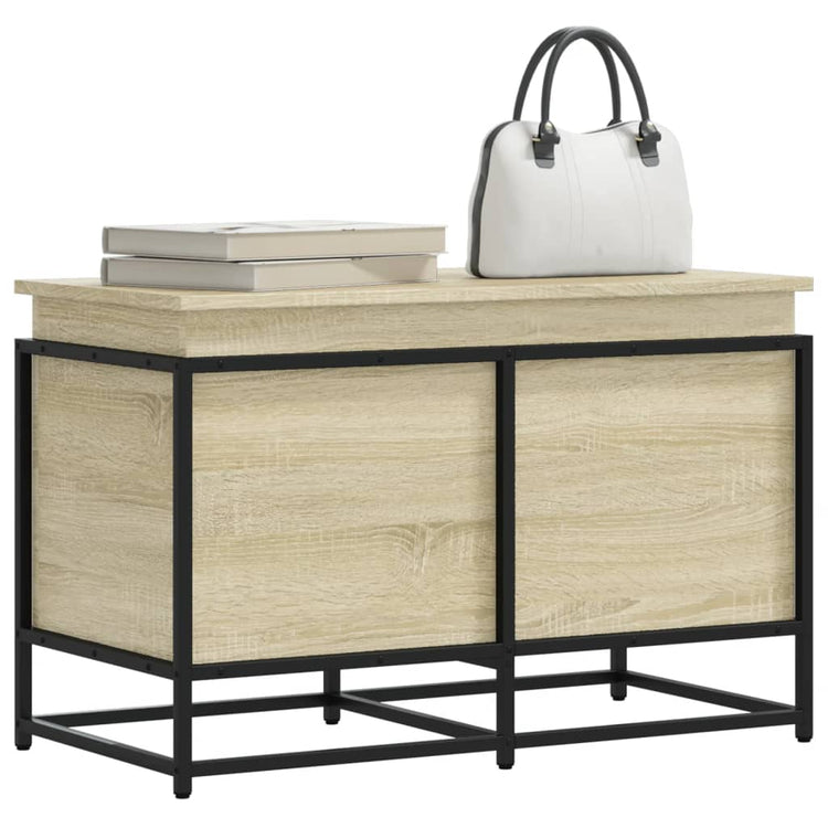 VIDAXL -Speicherbox mit Deckel 80x40x51.5 cm verarbeitetes Holz Sonoma Eiche