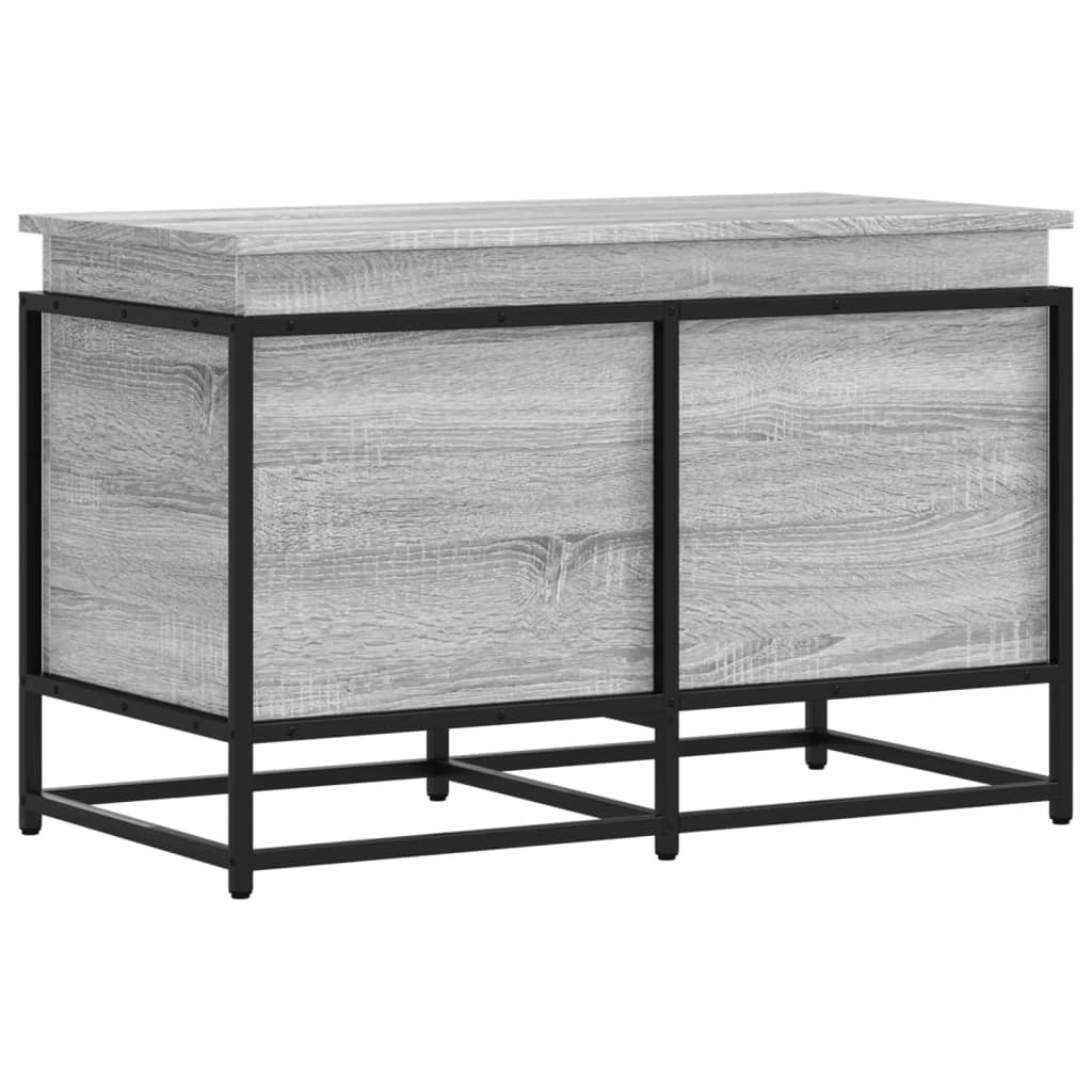 VIDAXL -Speicherbox mit Deckel 80x40x51.5 cm verarbeitetes Holzgrau Sonoma