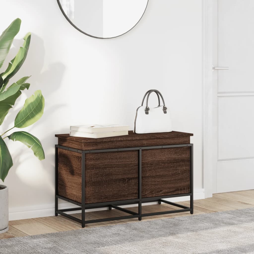 VIDAXL -Speicherbox mit Deckel 80x40x51,5 cm verarbeiteter Holzbraune -Eiche