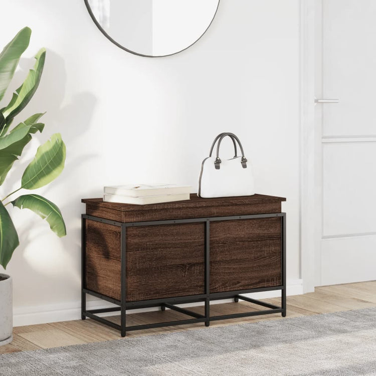 VIDAXL -Speicherbox mit Deckel 80x40x51,5 cm verarbeiteter Holzbraune -Eiche