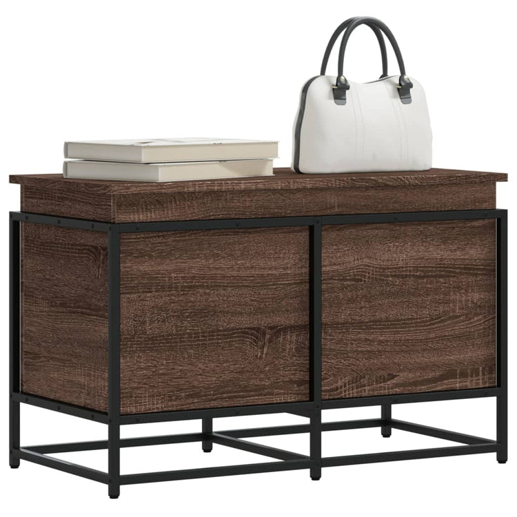 VIDAXL -Speicherbox mit Deckel 80x40x51,5 cm verarbeiteter Holzbraune -Eiche