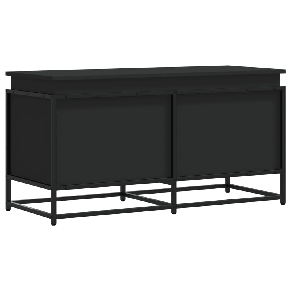 VIDAXL -Speicherbox mit Deckel 100x40x51,5 cm verarbeitetes Holz schwarz