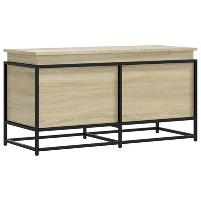 VIDAXL -Speicherbox mit Deckel 100x40x51,5 cm verarbeitetes Holz Sonoma Eiche