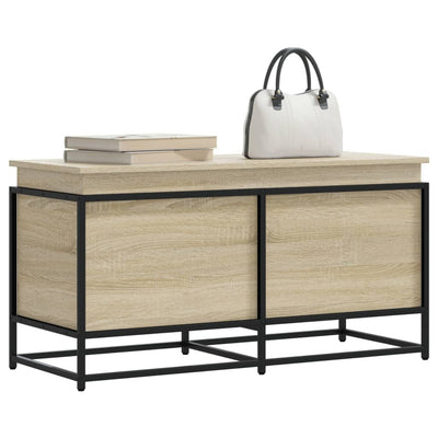 VIDAXL -Speicherbox mit Deckel 100x40x51,5 cm verarbeitetes Holz Sonoma Eiche