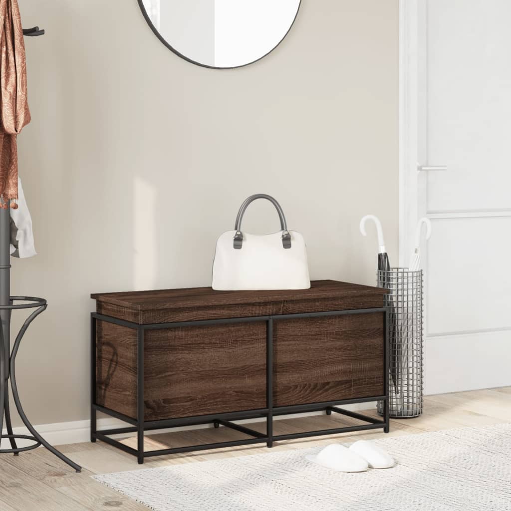 VIDAXL -Speicherbox mit Deckel 100x40x51,5 cm verarbeiteter Holzbraune -Eiche
