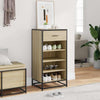 VIDAXL -Schuhregal 48x38x97,5 cm verarbeitetes Holz Sonoma Eiche gefärbt