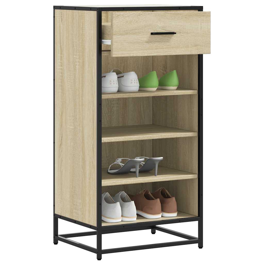 VIDAXL -Schuhregal 48x38x97,5 cm verarbeitetes Holz Sonoma Eiche gefärbt