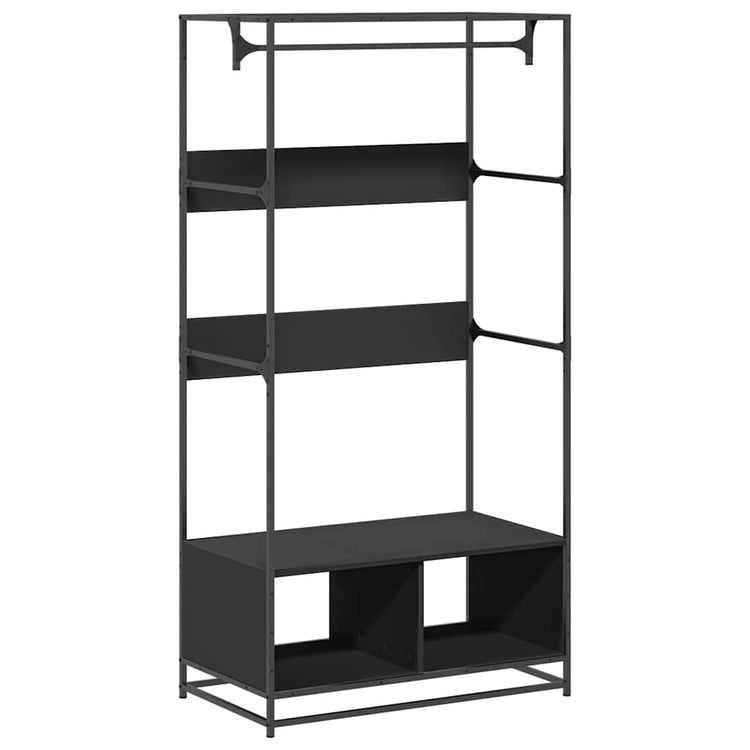 Vidaxl Garderobe 90x50x180 cm propertiertes Holzschwarz