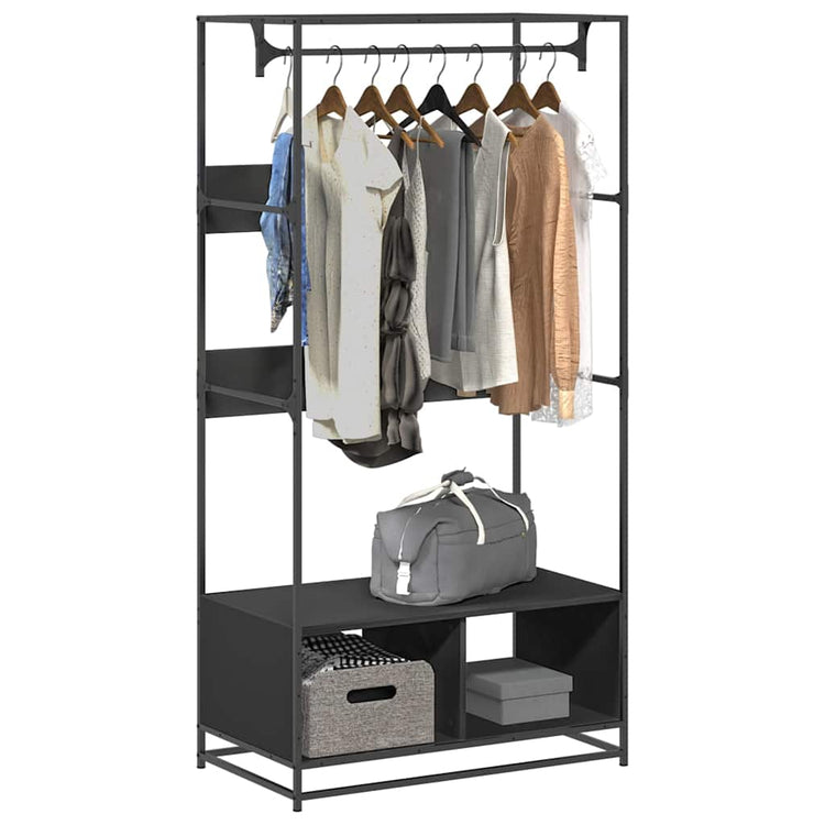Vidaxl Garderobe 90x50x180 cm propertiertes Holzschwarz