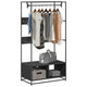 Vidaxl Garderobe 90x50x180 cm propertiertes Holzschwarz