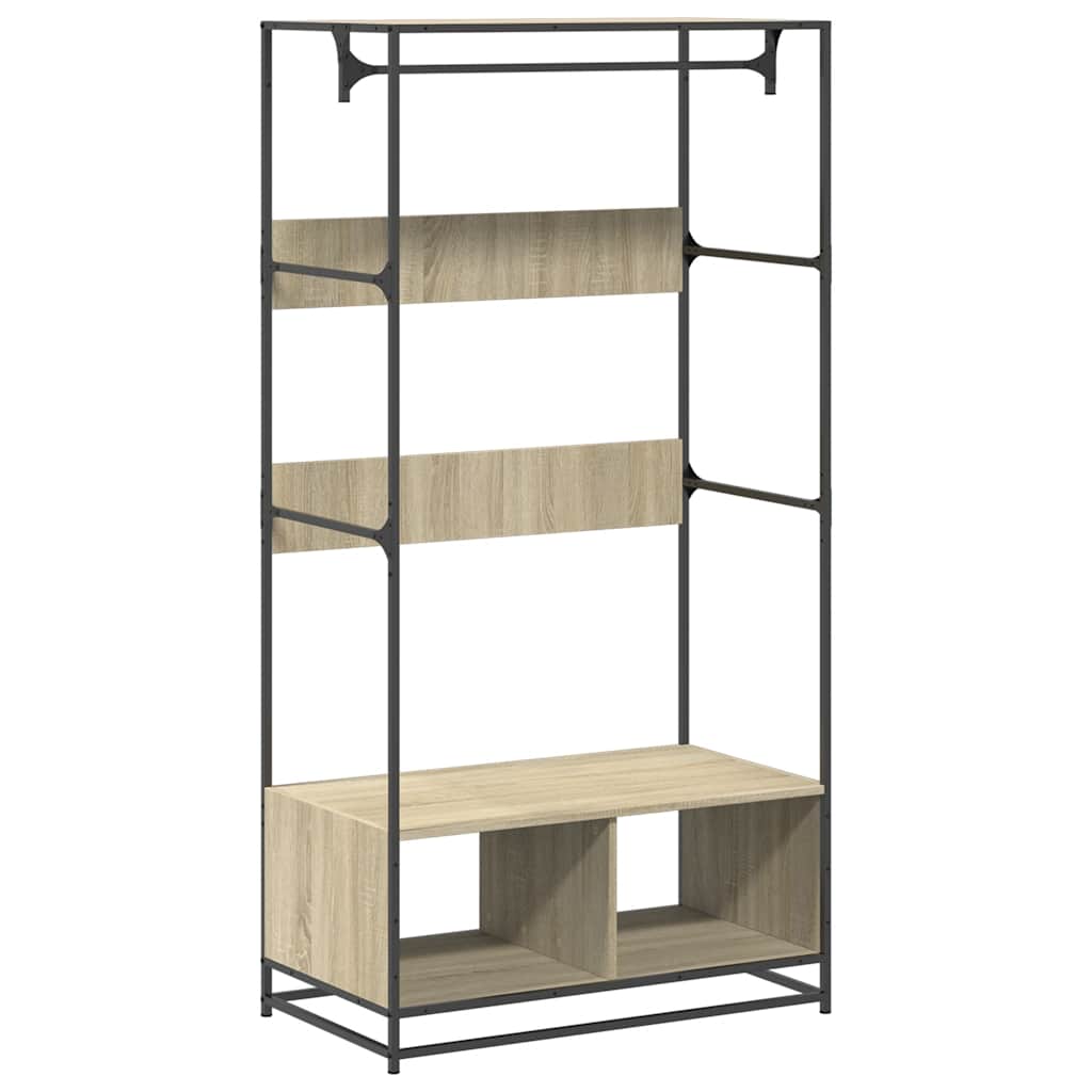 VIDAXL -Garderobe 90x50x180 cm Propertiertes Holz Sonoma Eiche gefärbt