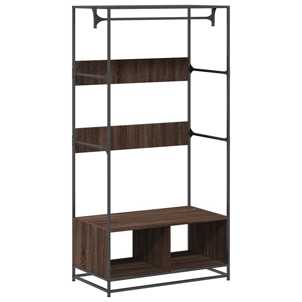 Vidaxl Garderobe 90x50x180 cm geschnittene Holzbraune -Eiche -ausgelöst