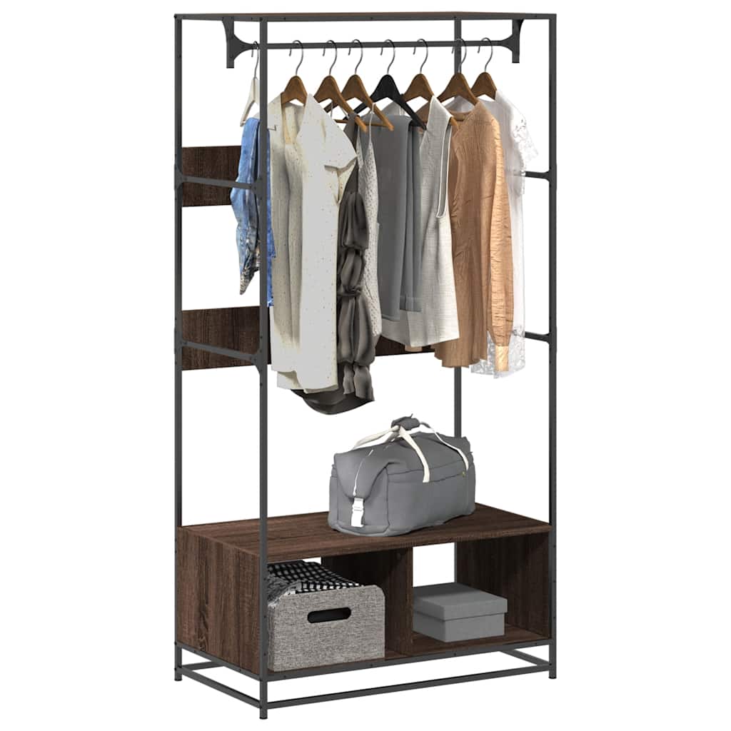 Vidaxl Garderobe 90x50x180 cm geschnittene Holzbraune -Eiche -ausgelöst