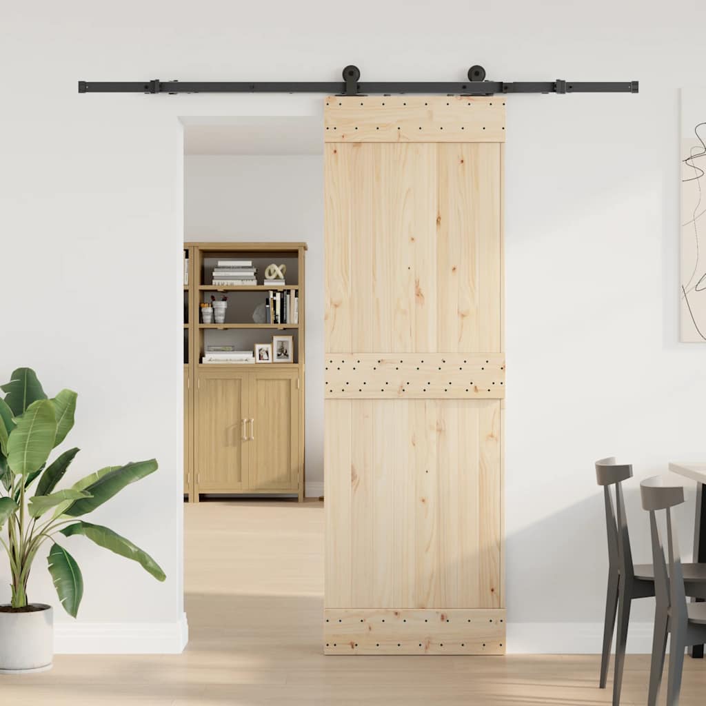 Vidaxxl Box mit Teilen für Schiebetür 213,5 cm Stahl schwarz