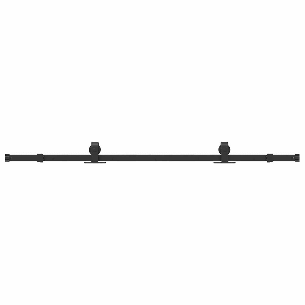 Vidaxl -Box mit Teilen für Schiebetür 183 cm Stahl schwarz