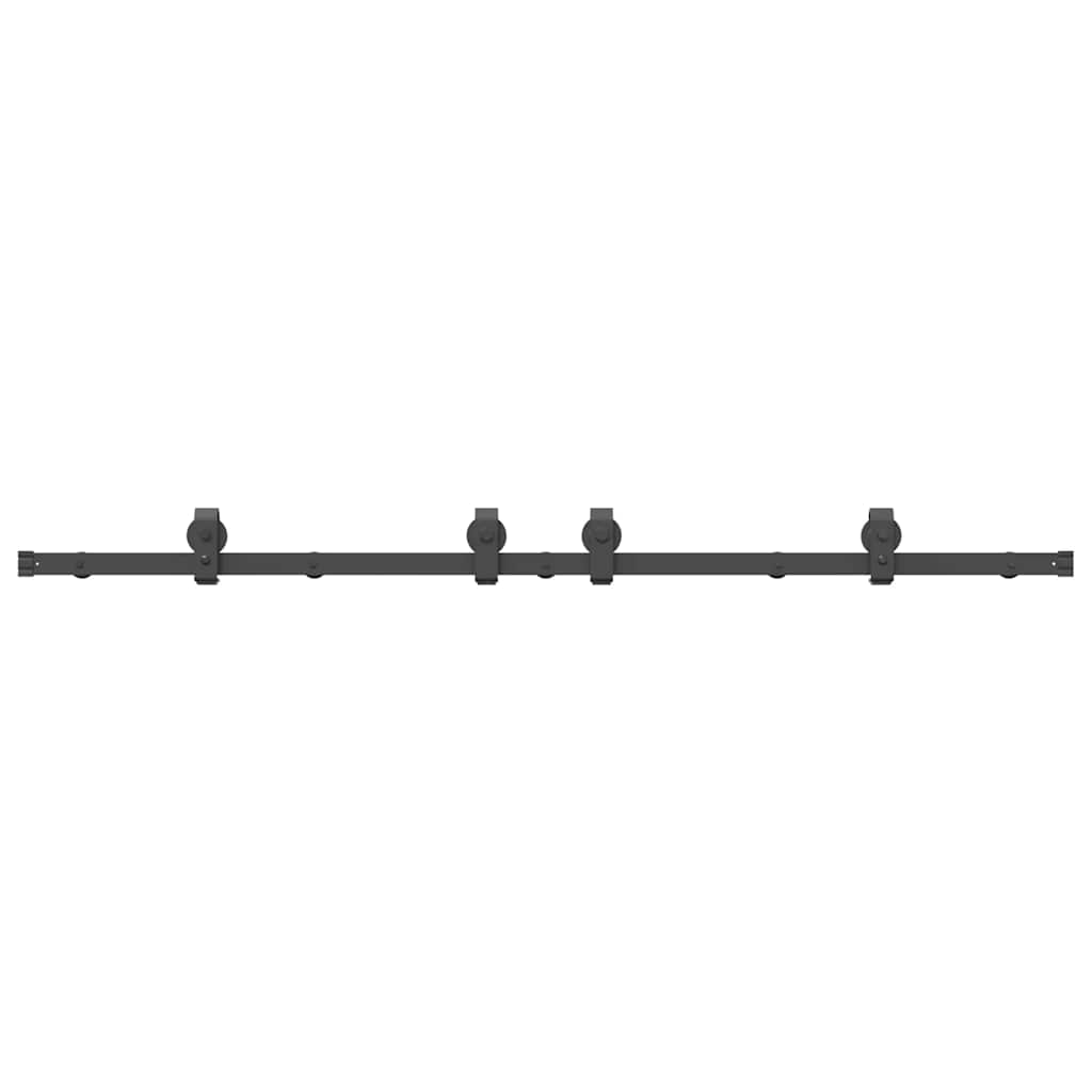Vidaxl -Box mit Teilen für Schiebetür 183 cm Stahl schwarz