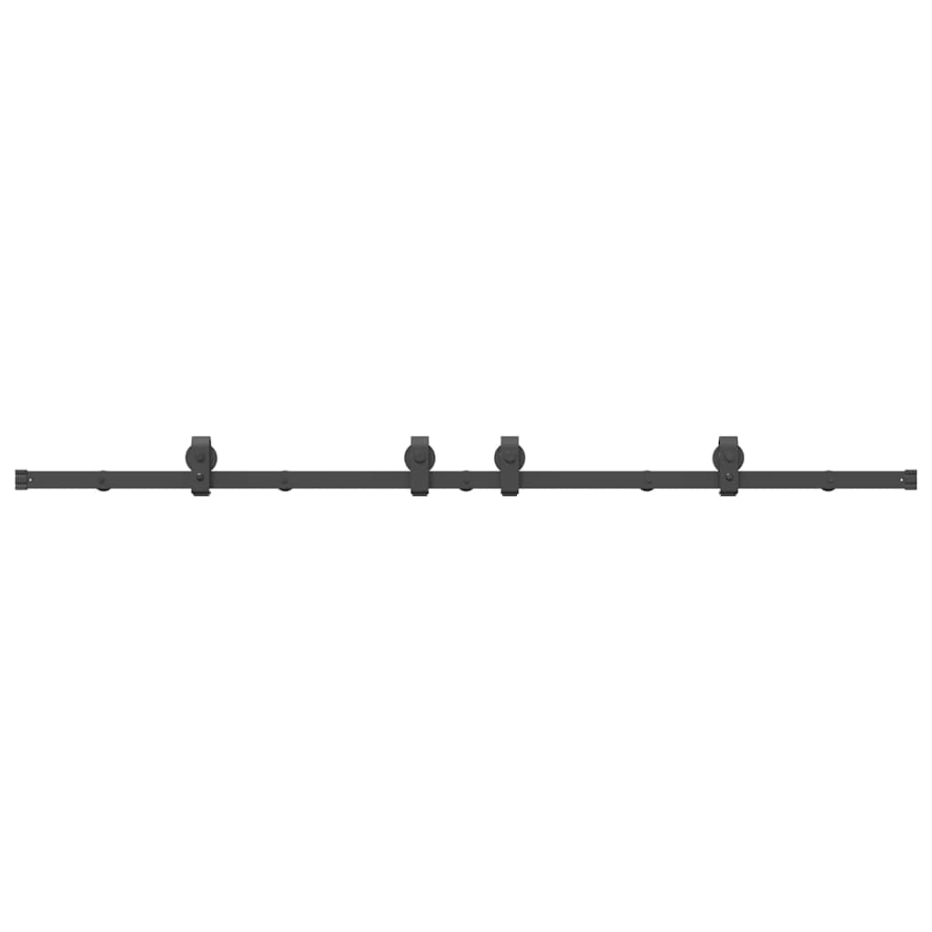 Vidaxl -Box mit Teilen für Schiebetür 200 cm Stahl schwarz