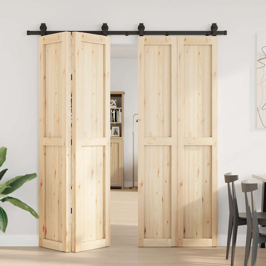 Vidaxl -Box mit Teilen für Schiebetür 200 cm Stahl schwarz