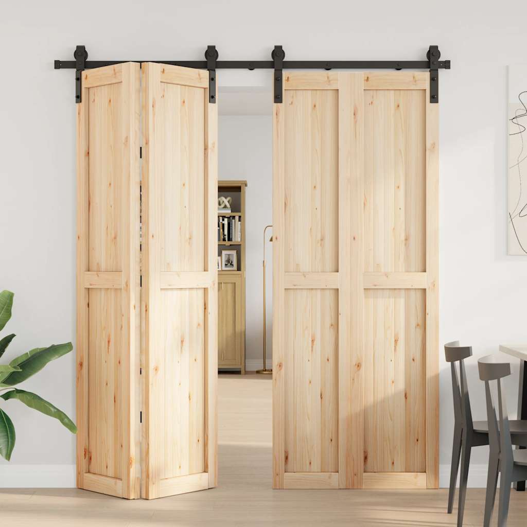 Vidaxl -Box mit Teilen für Schiebetür 200 cm Stahl schwarz