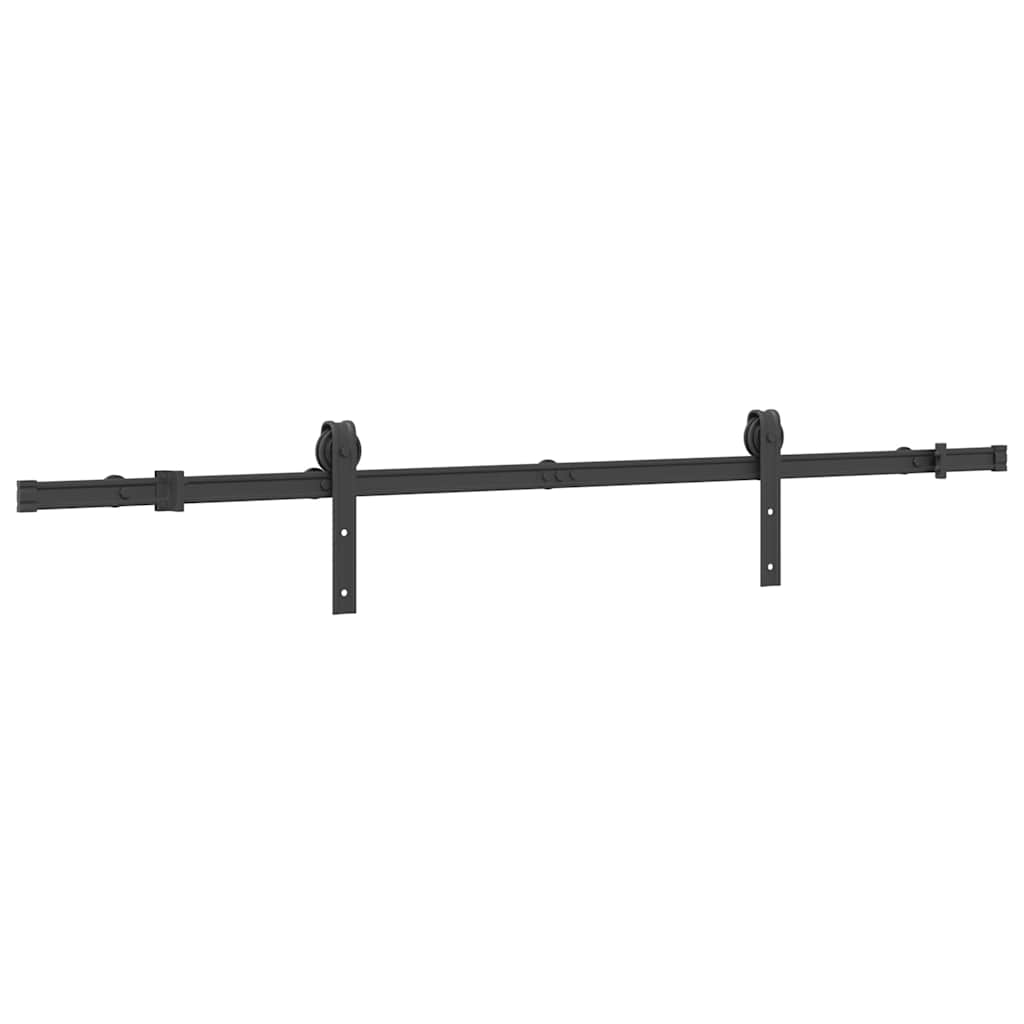 Vidaxl -Box mit Teilen für Schiebetür 183 cm Stahl schwarz