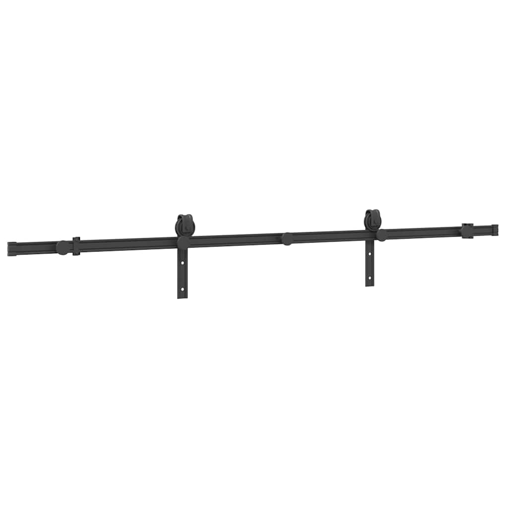 Vidaxl -Box mit Teilen für Schiebetür 200 cm Stahl schwarz