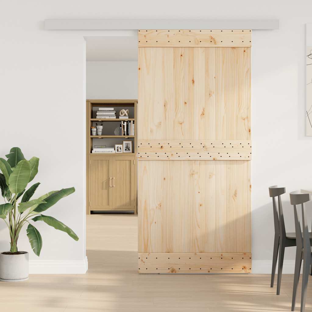 Vidaxl -Teig -Set -Schiebetür 200 cm Aluminiumlegierung silberfarben