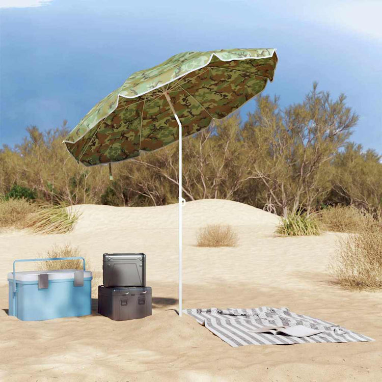 Vidaxx Strandschirm, Tarnfarben, 206 x 206 x 212 cm, Polyester und Metall