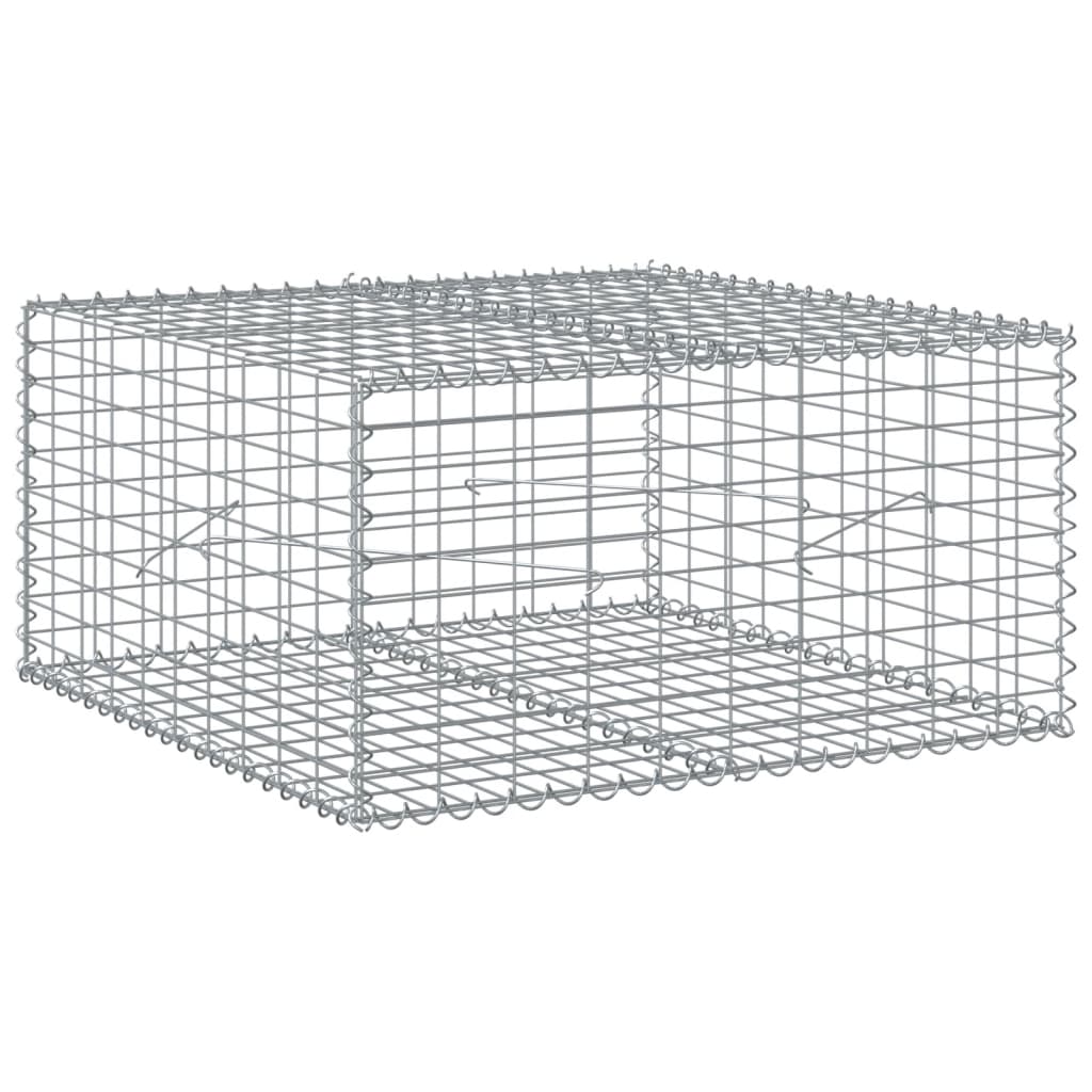 Vidaxl Schanskorf 100x100x50 cm verzinktes Eisen Silber gefärbt