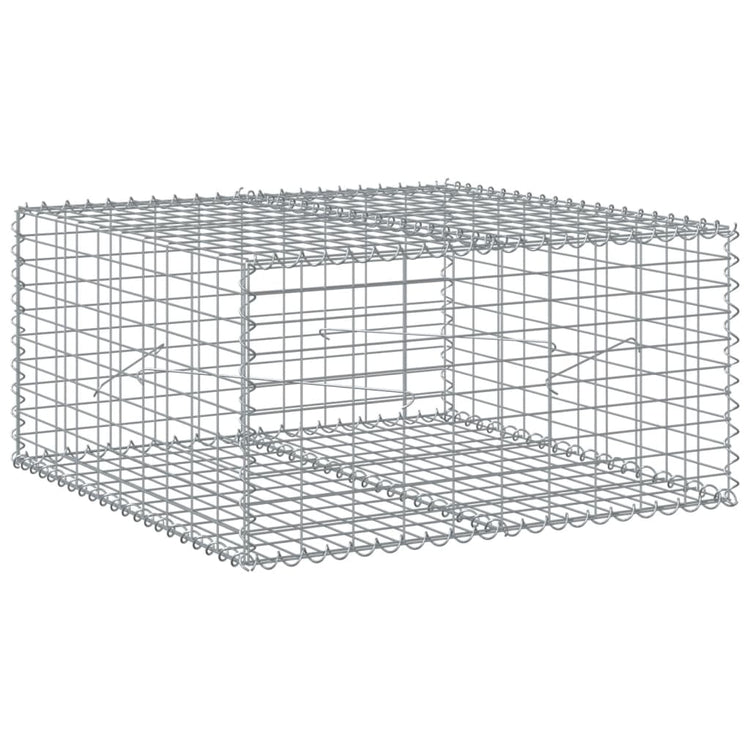 Vidaxl Schanskorf 100x100x50 cm verzinktes Eisen Silber gefärbt