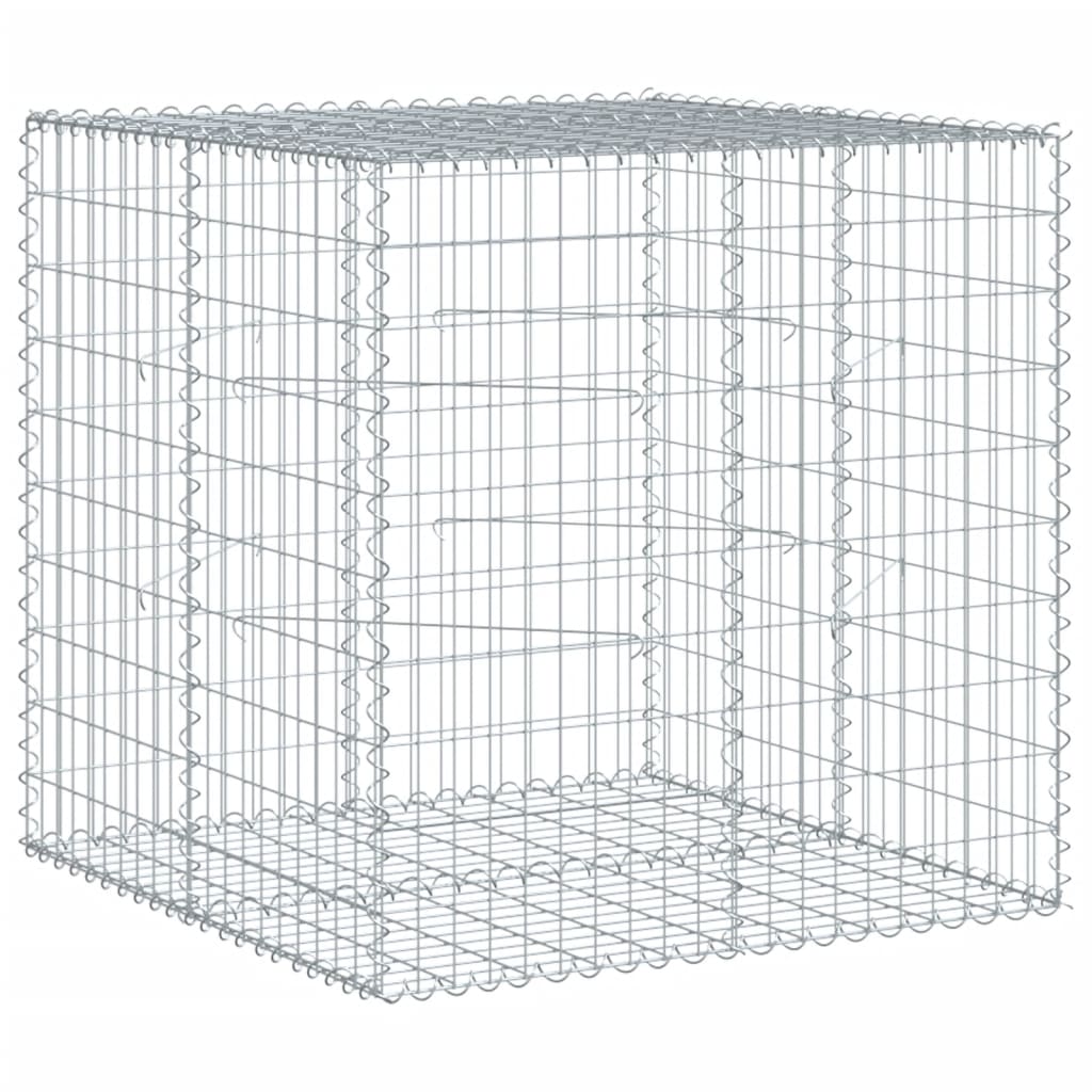 Vidaxl Schanskorf 100x100x100 cm verzinktes Eisen Silber gefärbt