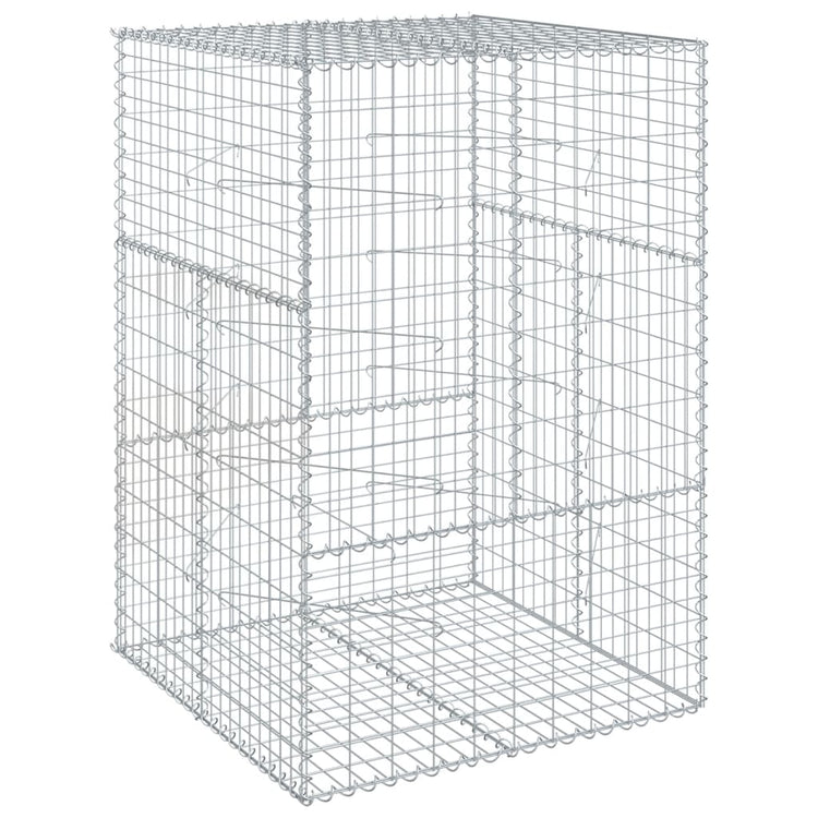 Vidaxl Schanskorf 100x100x150 cm verzinkter Eisensilberfarben