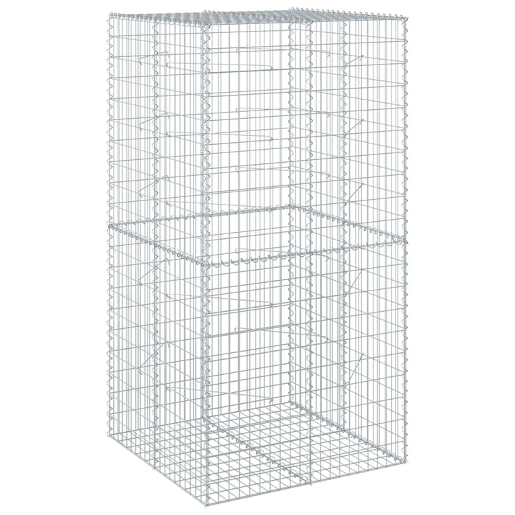 Vidaxl Schanskorf 100x100x200 cm verzinktes Eisensilberfarben