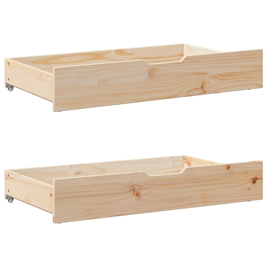 VIDAXL -Bettlades 2 ST mit Rädern 95 x 55x16 cm Festkiefer