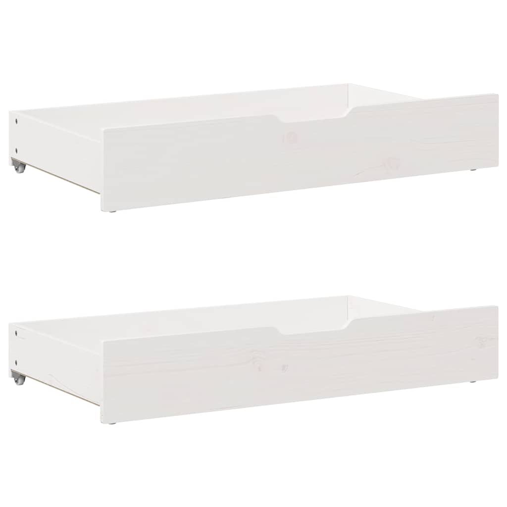 Vidaxl -Bettlades 2 PCs 90x55x16 cm Festkieferweiß weiß