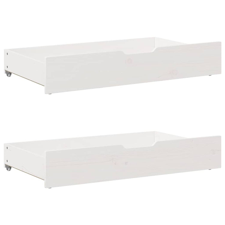 Vidaxl -Bettlades 2 PCs 90x55x16 cm Festkieferweiß weiß