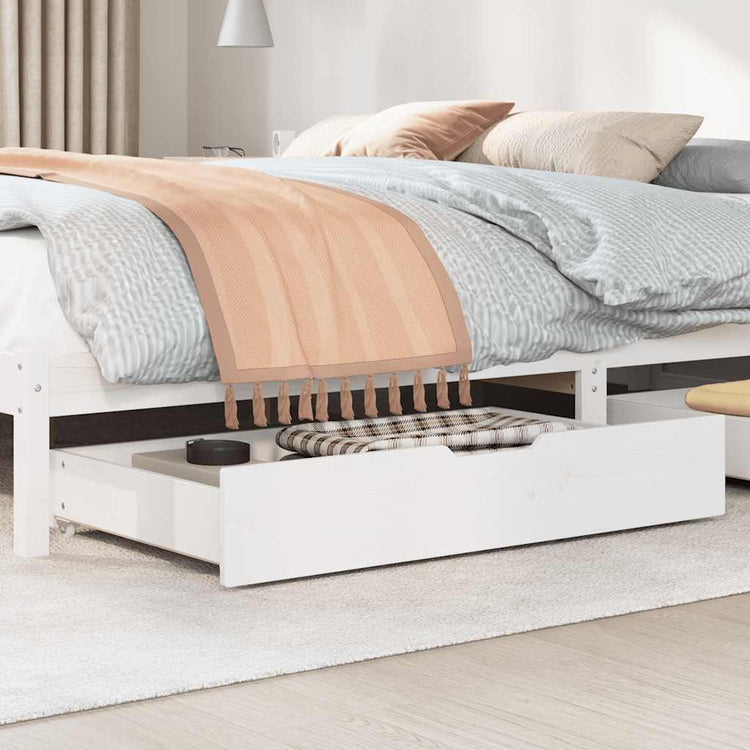 Vidaxl -Bettlades 2 PCs 90x55x16 cm Festkieferweiß weiß