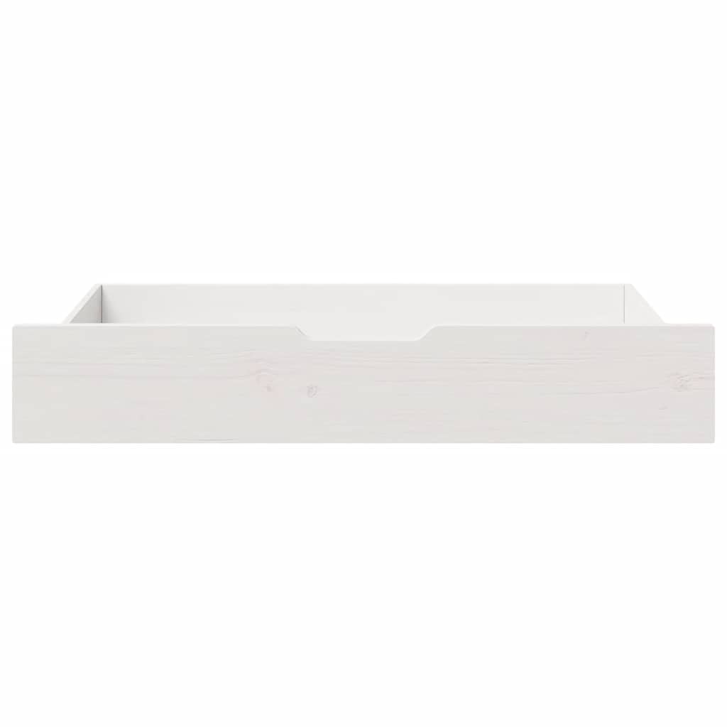 Vidaxl -Bettlades 2 PCs 90x55x16 cm Festkieferweiß weiß