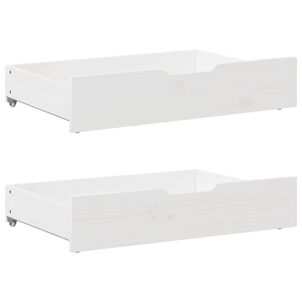 Vidaxl -Bettlades 2 PCs 85x55x16 cm Festkieferweiß weiß