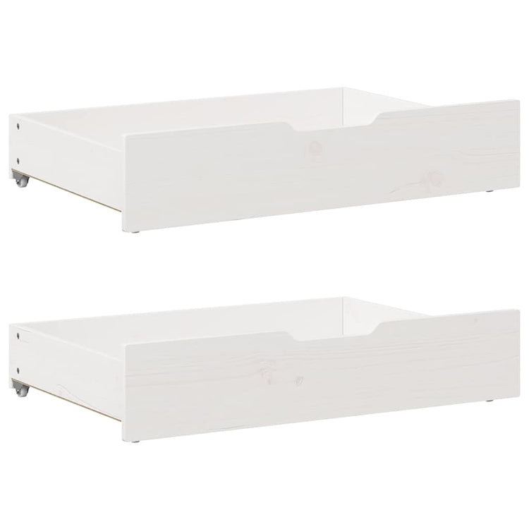 Vidaxl -Bettlades 2 PCs 85x55x16 cm Festkieferweiß weiß