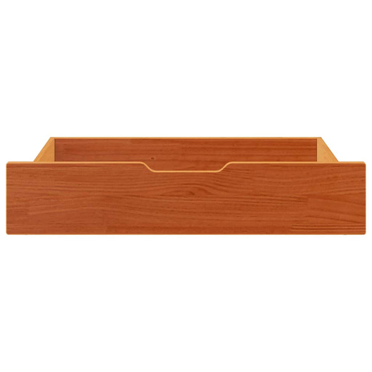 Vidaxl -Bettlades 2 ST 85x55x16 Festkiefer Wäsche braun