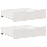 Vidaxl -Bettlades 2 PCs 75x55x16 cm Festkieferweiß weiß - afbeelding 2