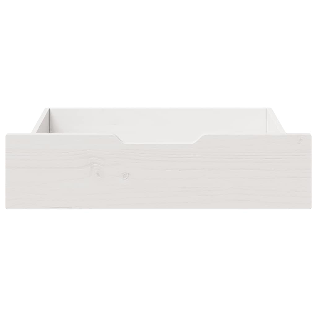Vidaxl -Bettlades 2 PCs 75x55x16 cm Festkieferweiß weiß