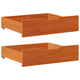 VIDAXL -Bettlades 2 PCs 75x55x16 Festkiefer Wäsche braun