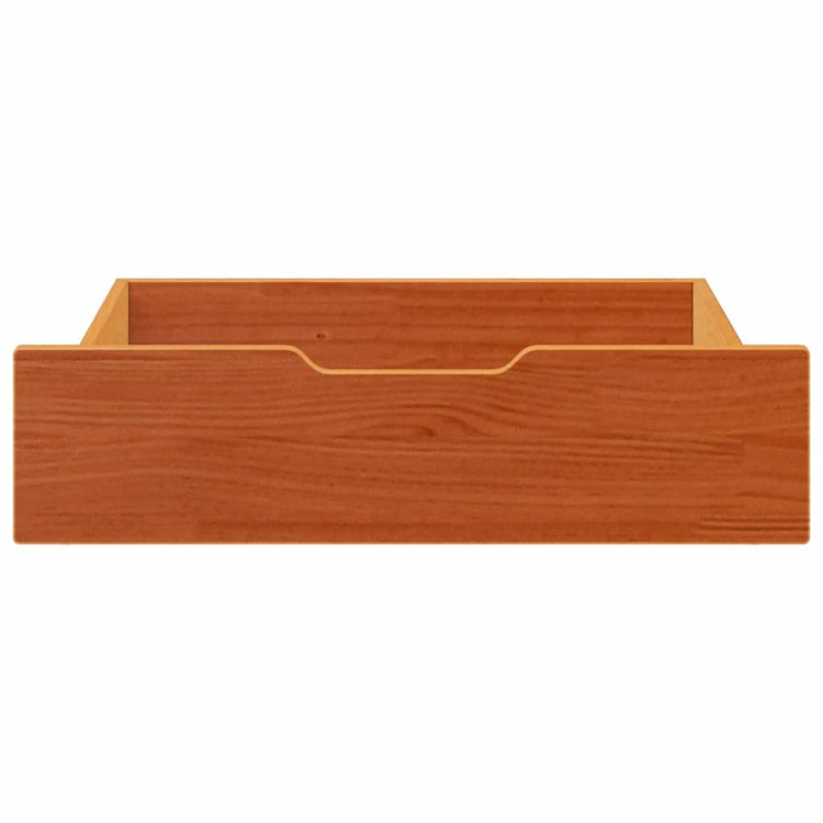 VIDAXL -Bettlades 2 PCs 75x55x16 Festkiefer Wäsche braun